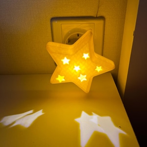 Lampada a stella USB Luce notturna da parete Spina stampa 3D