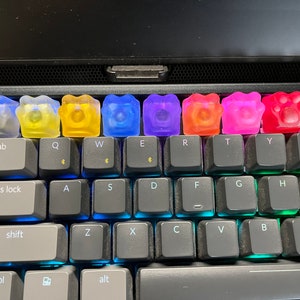 Transparant / Clear color Cute Paw mechanical keycaps 3D printed