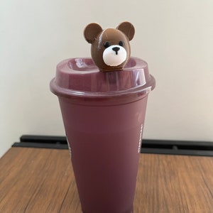 Bear 3D printed hot drink stopper reusable cup