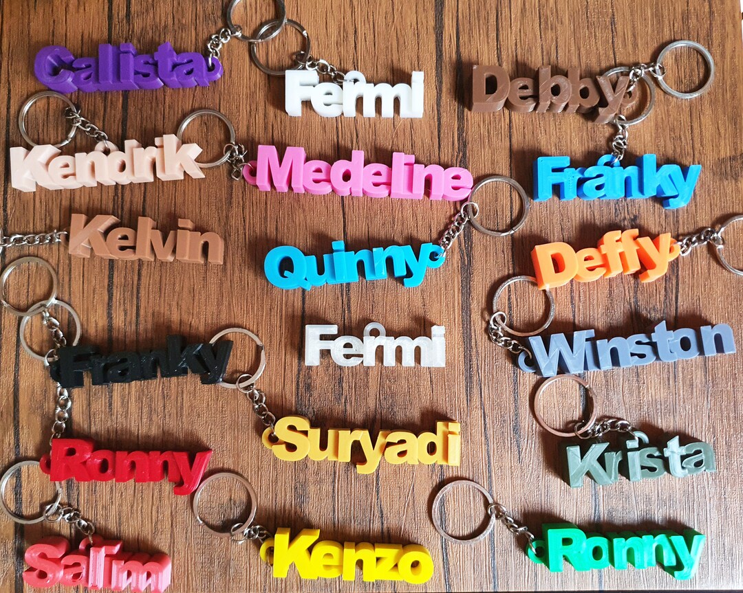 Unique Personalized Keyring 3D Printed, Custom Name and Personalized ...
