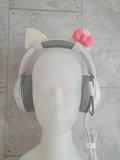 Kitten ears with Ribbon for Headphones / Headset for streaming anime cosplay product logo