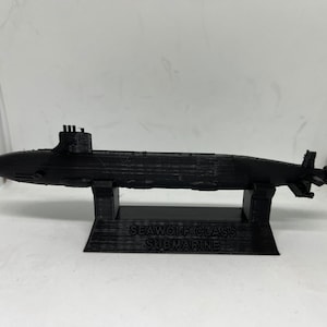 Seawolf-class submarine, scale 750, United States navy, 3D printed, wargaming, military miniatures
