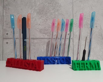 Portapenne stampato in 3D, nome personalizzato e nome personalizzato per regali
