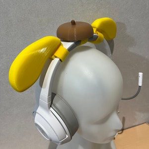 Yellow dog ears with muffin hat for Headphones / Headset for game fun streaming anime cosplay image 2