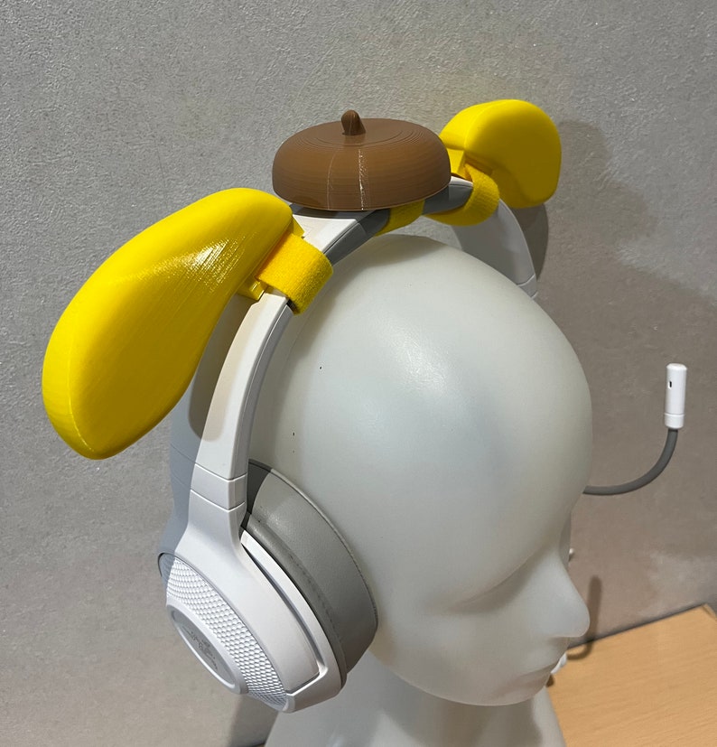 Yellow dog ears with muffin hat for Headphones / Headset for game fun streaming anime cosplay image 2