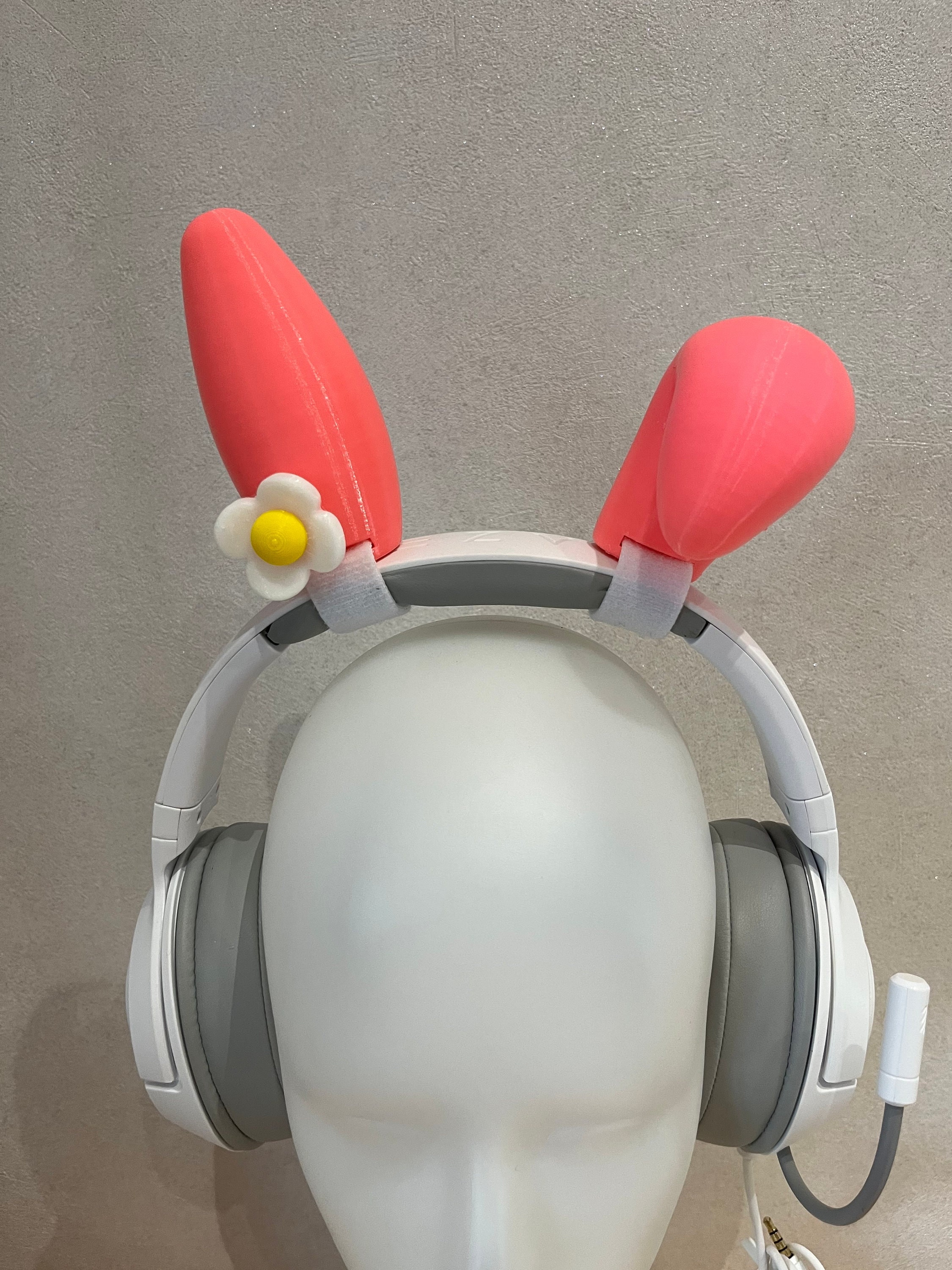 Human With Rabbit Headset Rabbit Ears With Daisy for Headphones / Headset for Streaming Anime ...