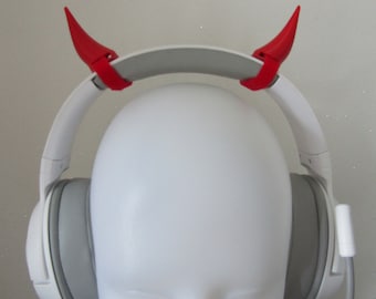 Mini Demon Horns for Headphones / Headset for streaming anime cosplay