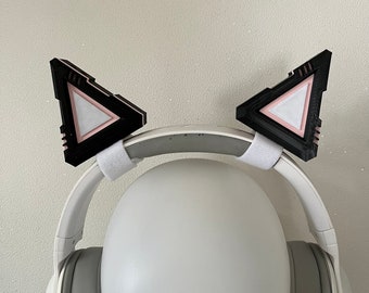 Orelhas mecânicas futuristas de gato para fones de ouvido/headset para streaming de anime e cosplay.