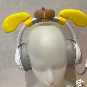 Yellow dog ears with muffin hat for Headphones / Headset for game fun streaming anime cosplay image 1