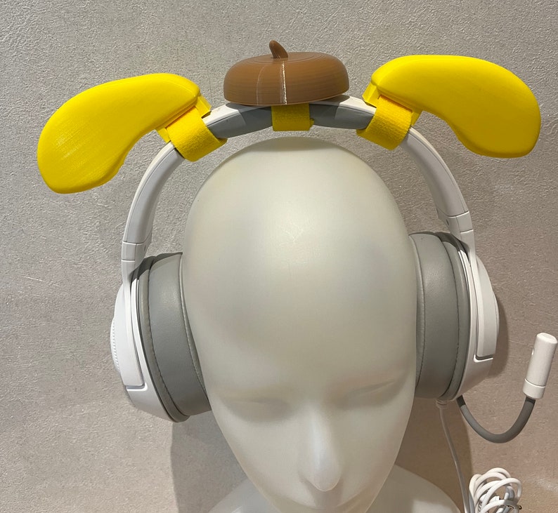 Yellow dog ears with muffin hat for Headphones / Headset for game fun streaming anime cosplay image 1