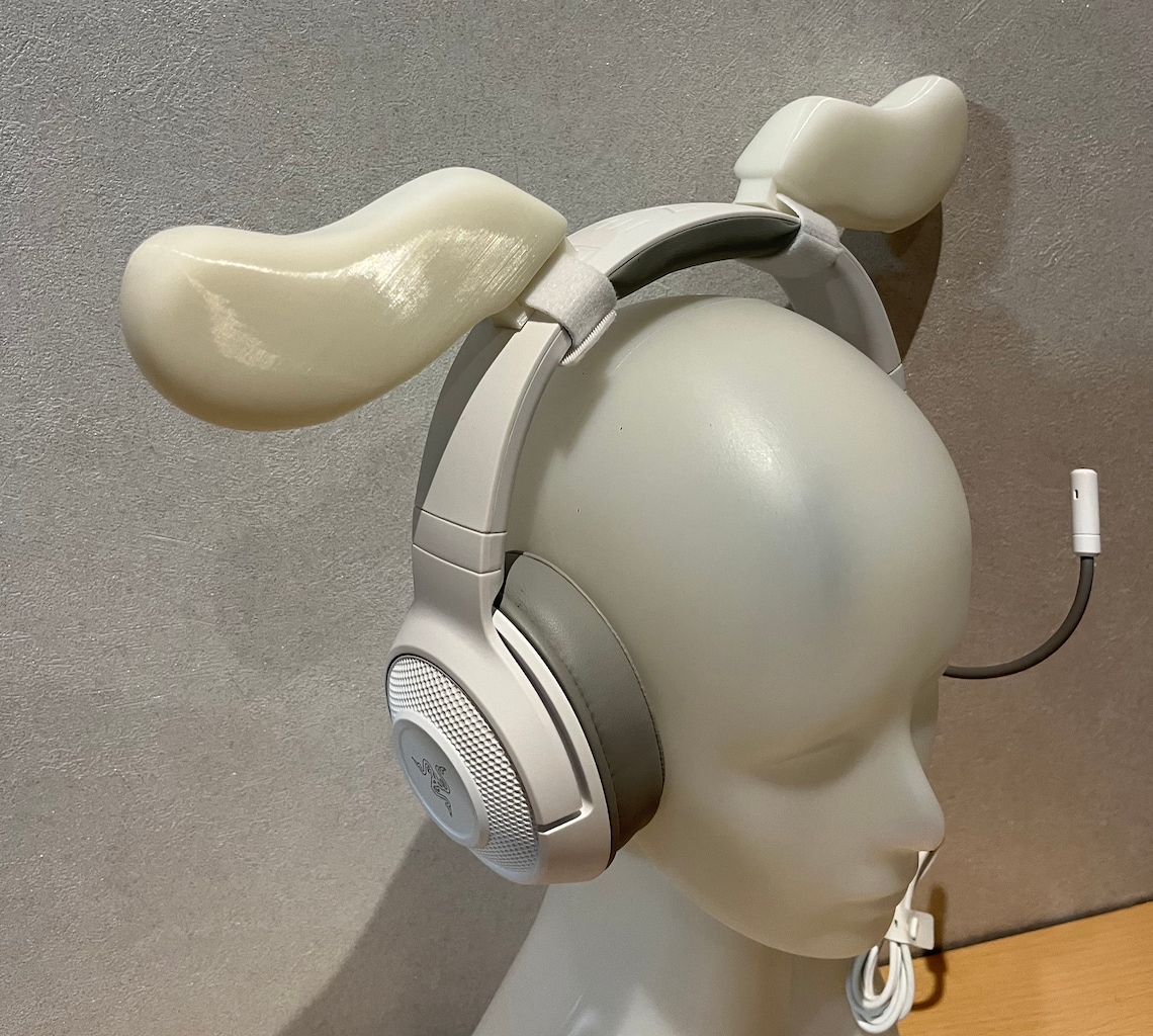 White Dog Ears for Headphones / Headset for Game Fun Streaming Etsy
