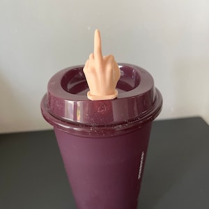 Mid finger 3D printed hot drink stopper reusable cup