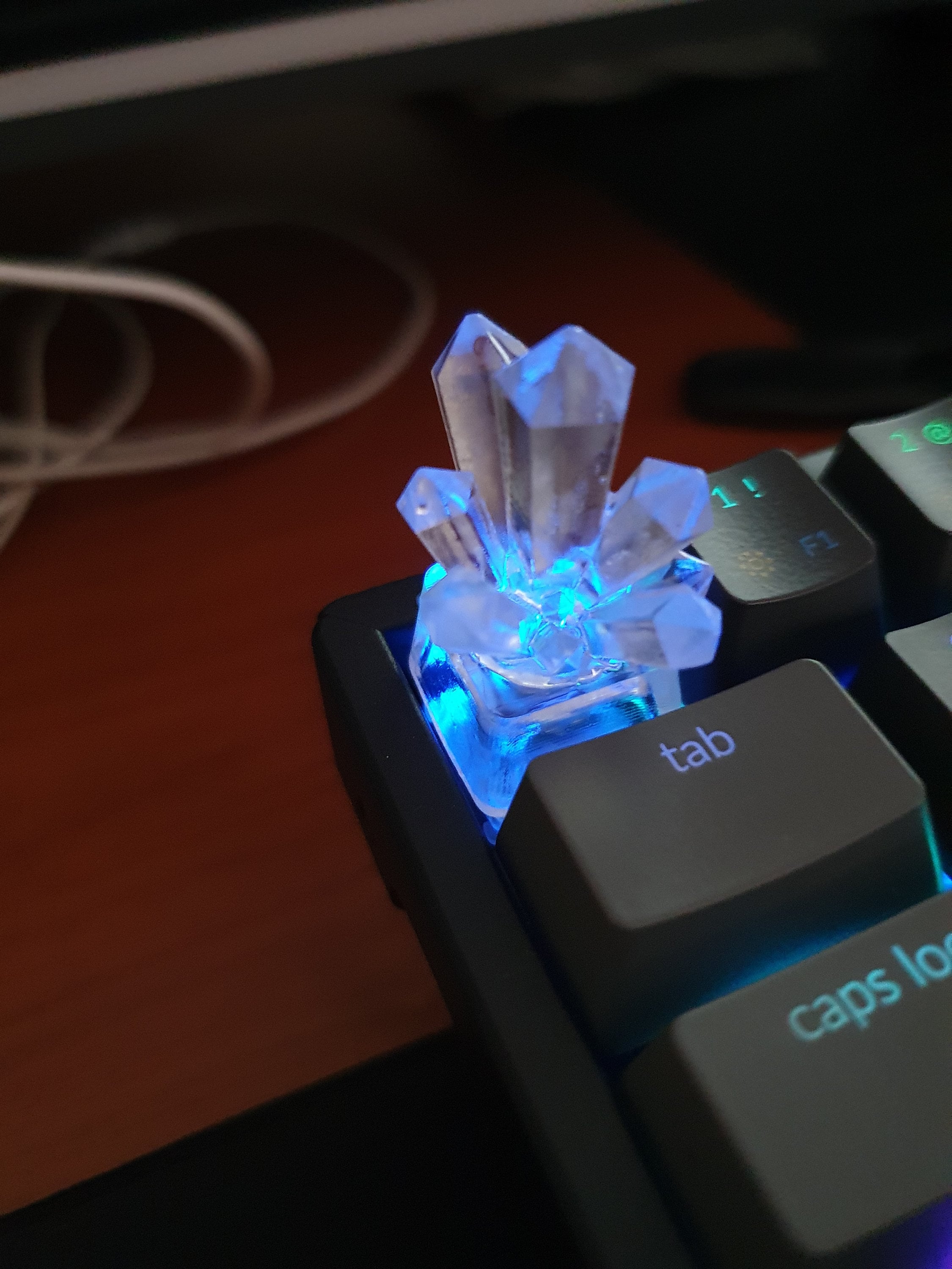 Clear Crystal and Coral mechanical keycaps 3D printed Etsy