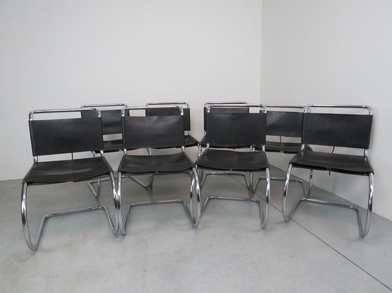 MR10 chairs by Ludwig Mies van der Rohe for Knoll International, Years ' 80, set of 8 MR10 chairs by Ludwig Mies van der Rohe for Knoll International, Years ' 80, set of 8