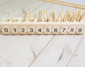 Montessori educational math spindle box wooden eco toy toddlers