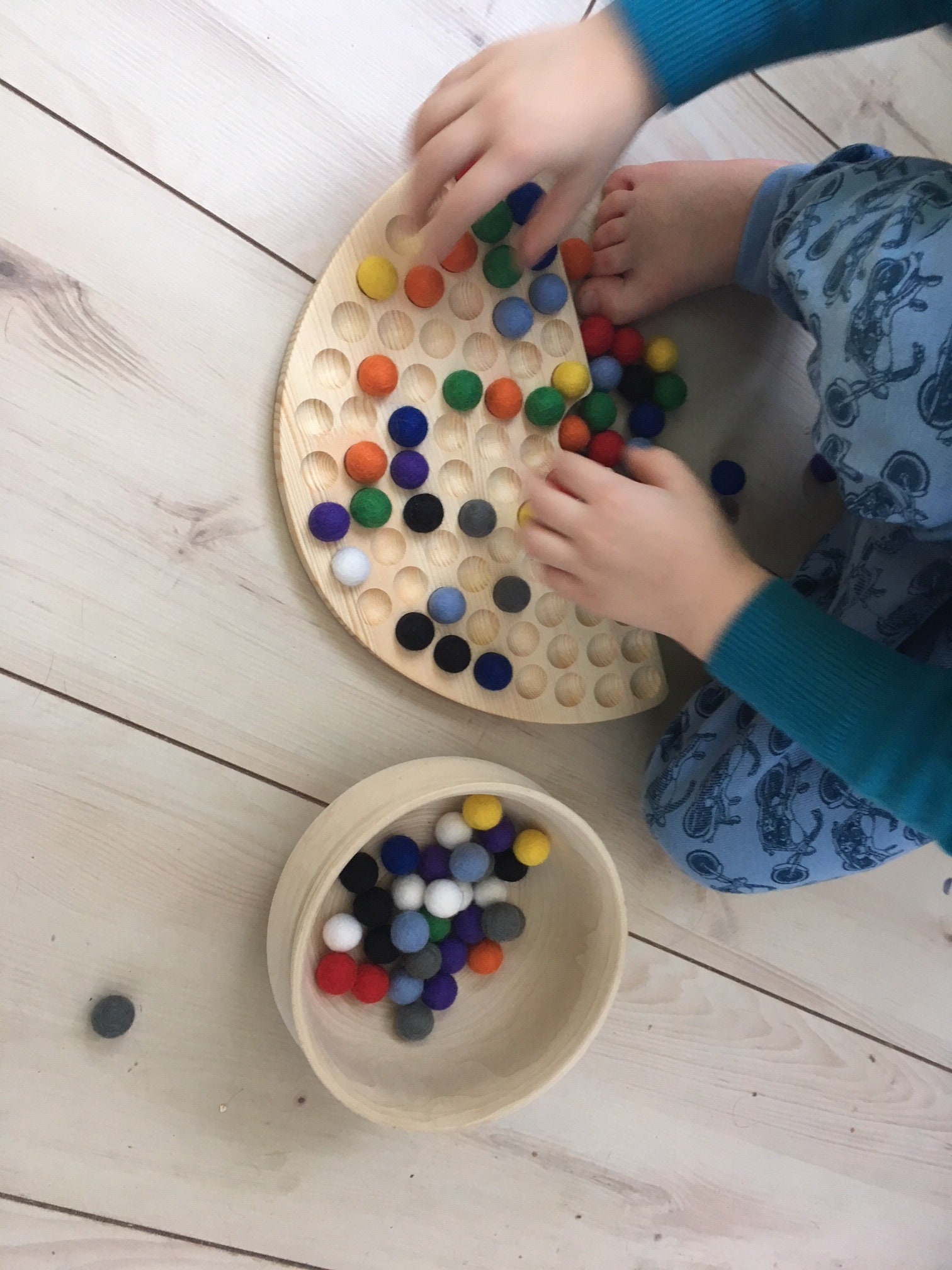 Montessori Rainbow color matching wooden sorting toy Good Etsy