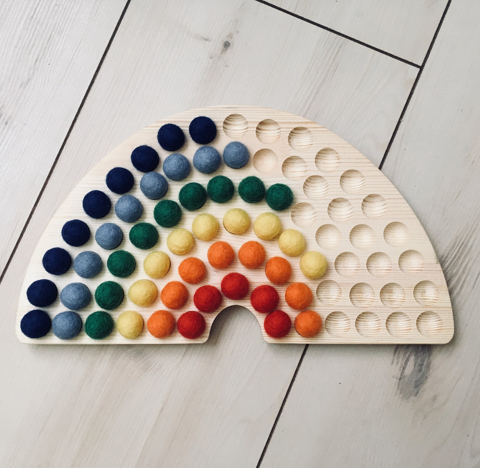 Montessori Rainbow color matching wooden sorting toy Good Etsy
