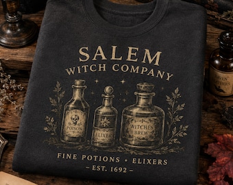 Salem Witch Company PNG, Vintage Halloween PNG, Witch Shirt Design, Apothecary Halloween Graphic, Spooky Season Digital Download