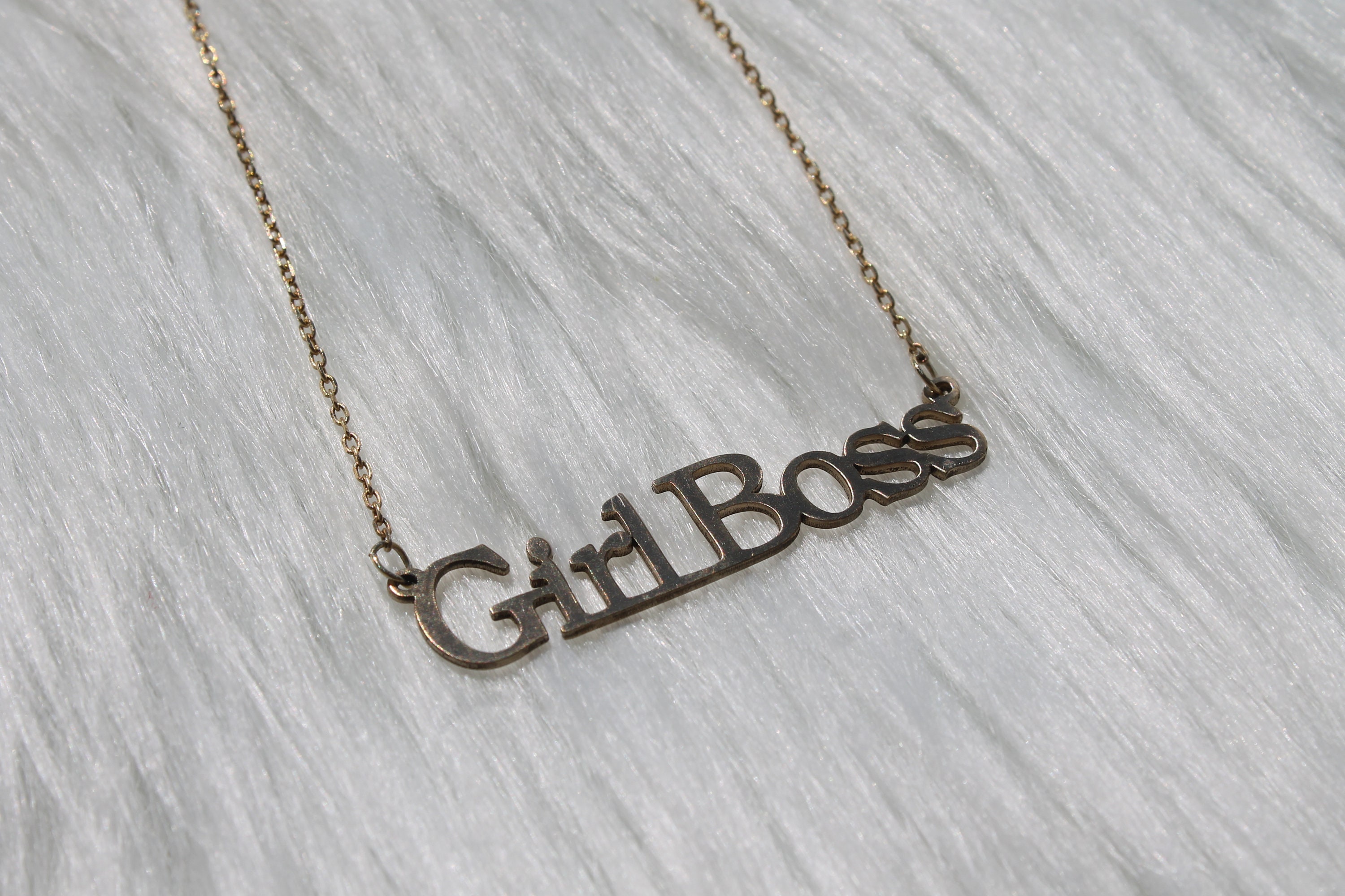 Girl Boss Necklace Boss Lady Gift Dainty Necklace Girl Etsy