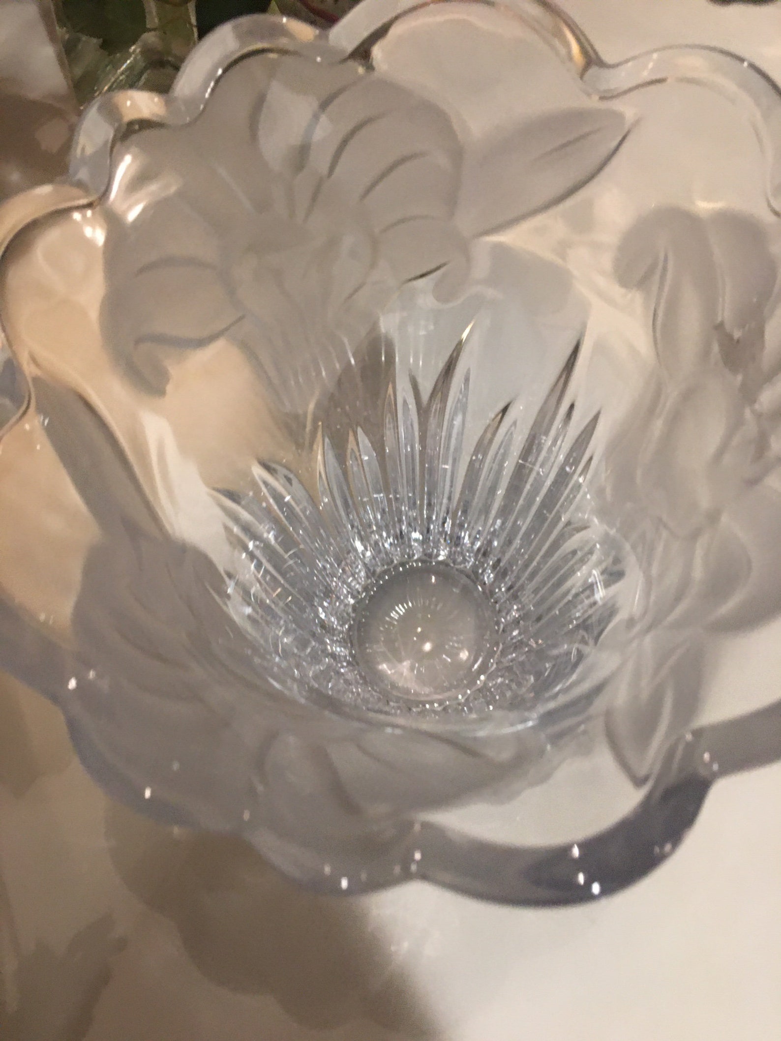 Frosted Etched Crystal Cylinder Vase Etsy