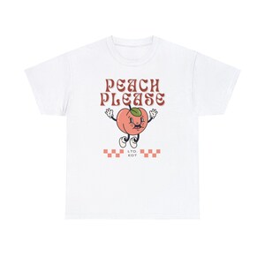 Camiseta de dibujos animados retro Peach Please / Camiseta Peach / Camiseta divertida con juego de palabras peculiar / Camiseta gráfica de estilo vintage / Camiseta unisex
