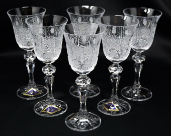 Shot Glasses set of 6, Vodka Cognac Crystal Glasses Liquor 2 oz/ 60 ml  Bohemia Czech Glass, Crystal Gift, Wedding Gift