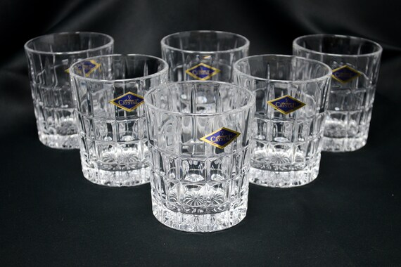 Vintage Crystal Drinking Glasses For Whiskey,, Old Fashioned