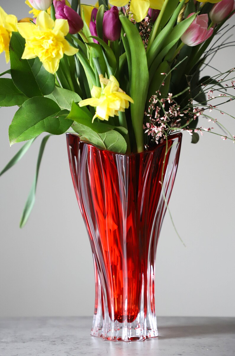 Vase 12 Flower Crystal Vase Home Decor Centerpiece Etsy