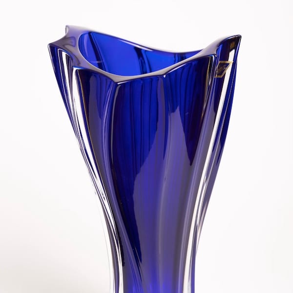 Blue Glass Vase Etsy