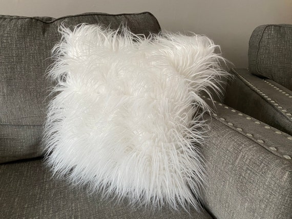 White Leather Plush Sofa (decorative pillows not included)