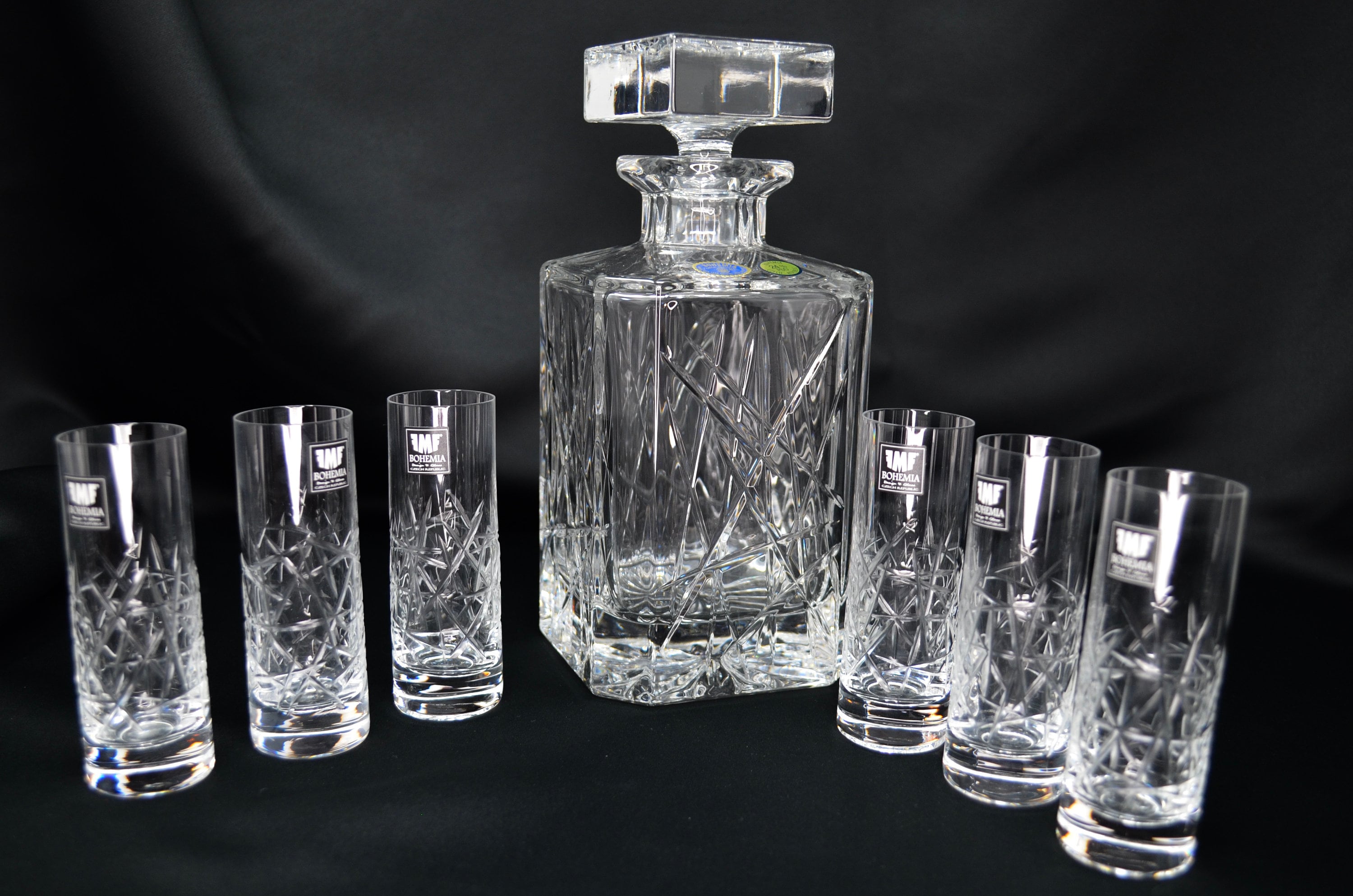Decanter Tequila shot glasses set of 16 Crystal Glass Vodka Etsy