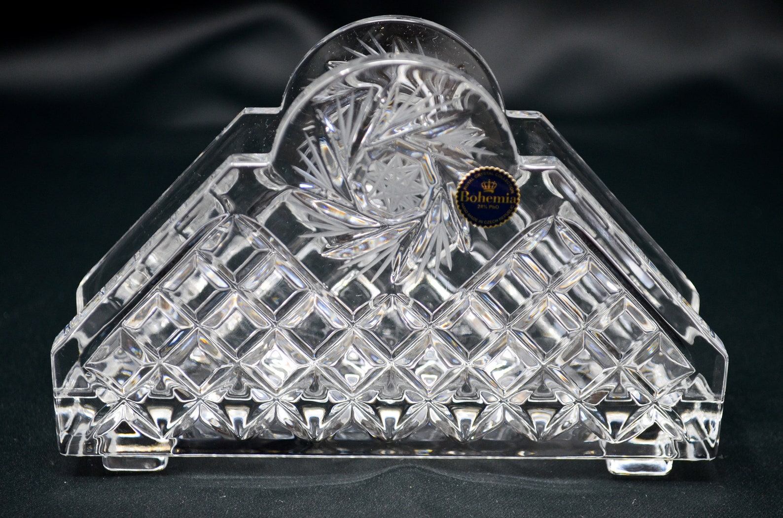 Crystal Glass Napkin Holder 6 Table Serving Wedding Etsy