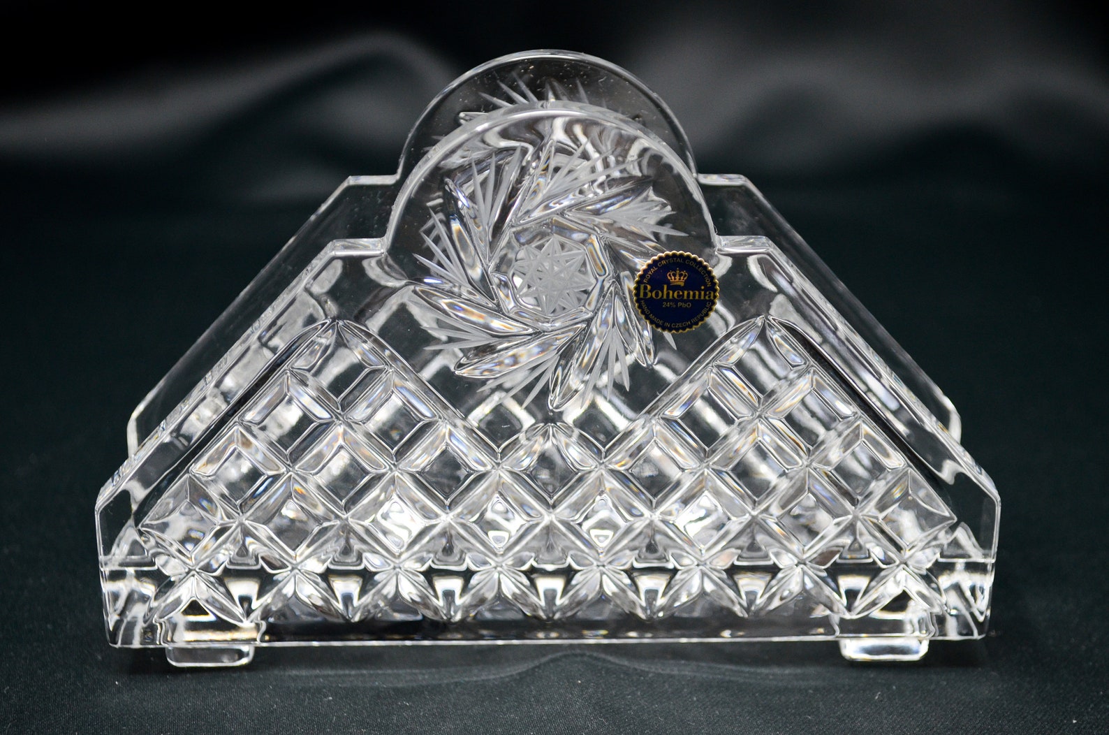 Crystal Glass Napkin Holder 6 Table Serving Wedding Etsy