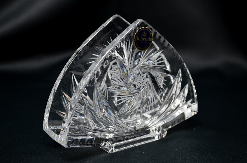 Crystal Glass Napkin Holder 5 1/2 Table serving Etsy