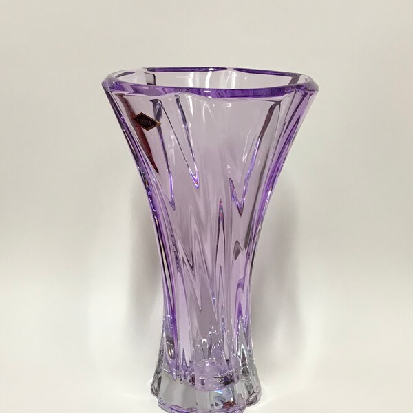 Vase 12 ", Flower Vase,Amethyst Crystal Glass Vase, Home Decor, Centerpiece,Bud Vase, Bohemia Czech Crystal Glass, Wedding gift