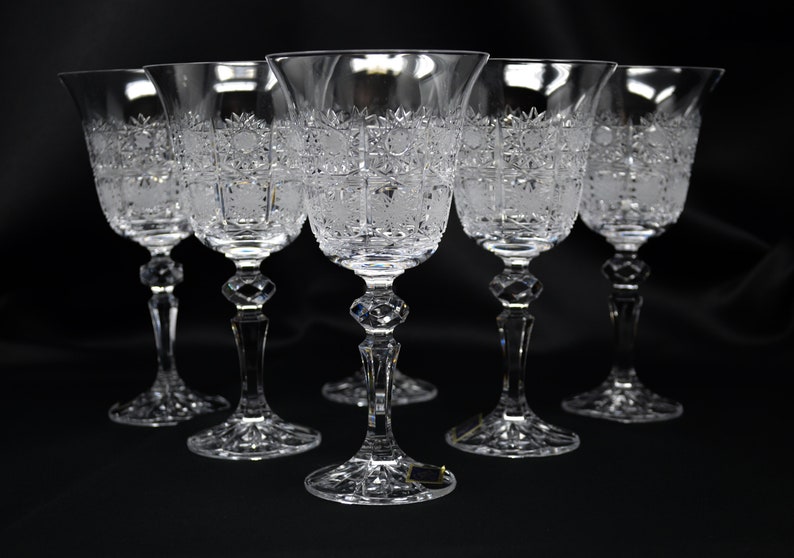 Crystal Glass Wine Champagne Glasses Set of 6 Crystal Glasses Etsy