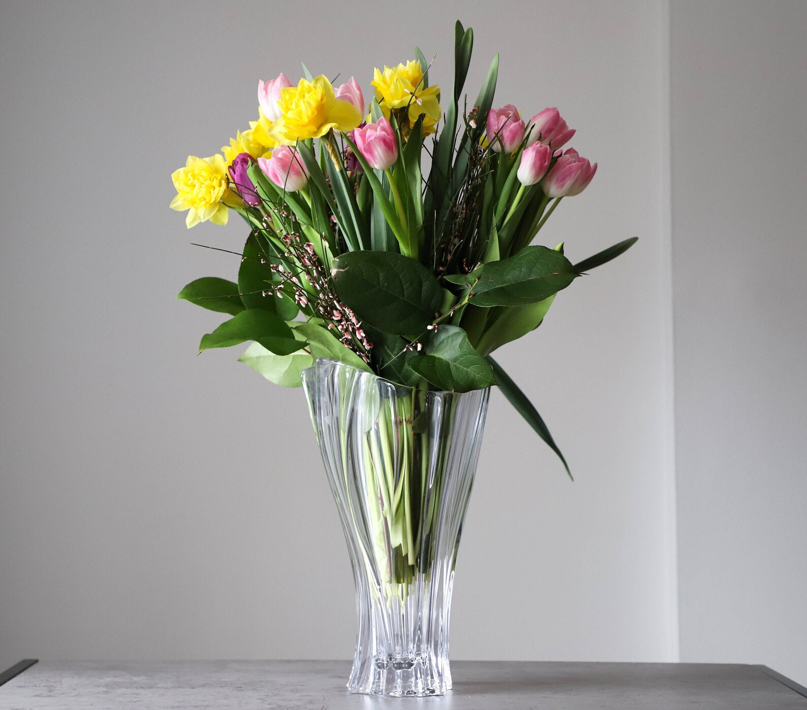 Vase 12 Crystal Glass flower Vase home Decor Etsy