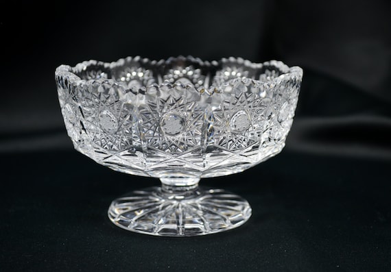 4,5 /"Hand Cut for Caviar Sweets Nuts Dessert Bohemian Crystal Crystal Bowl D