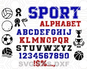 Sport Font svg, sport font otf, svg, dxf, eps, collegiate font, Sporty Tee font, Silhouette file, Cricut cut file, digital download