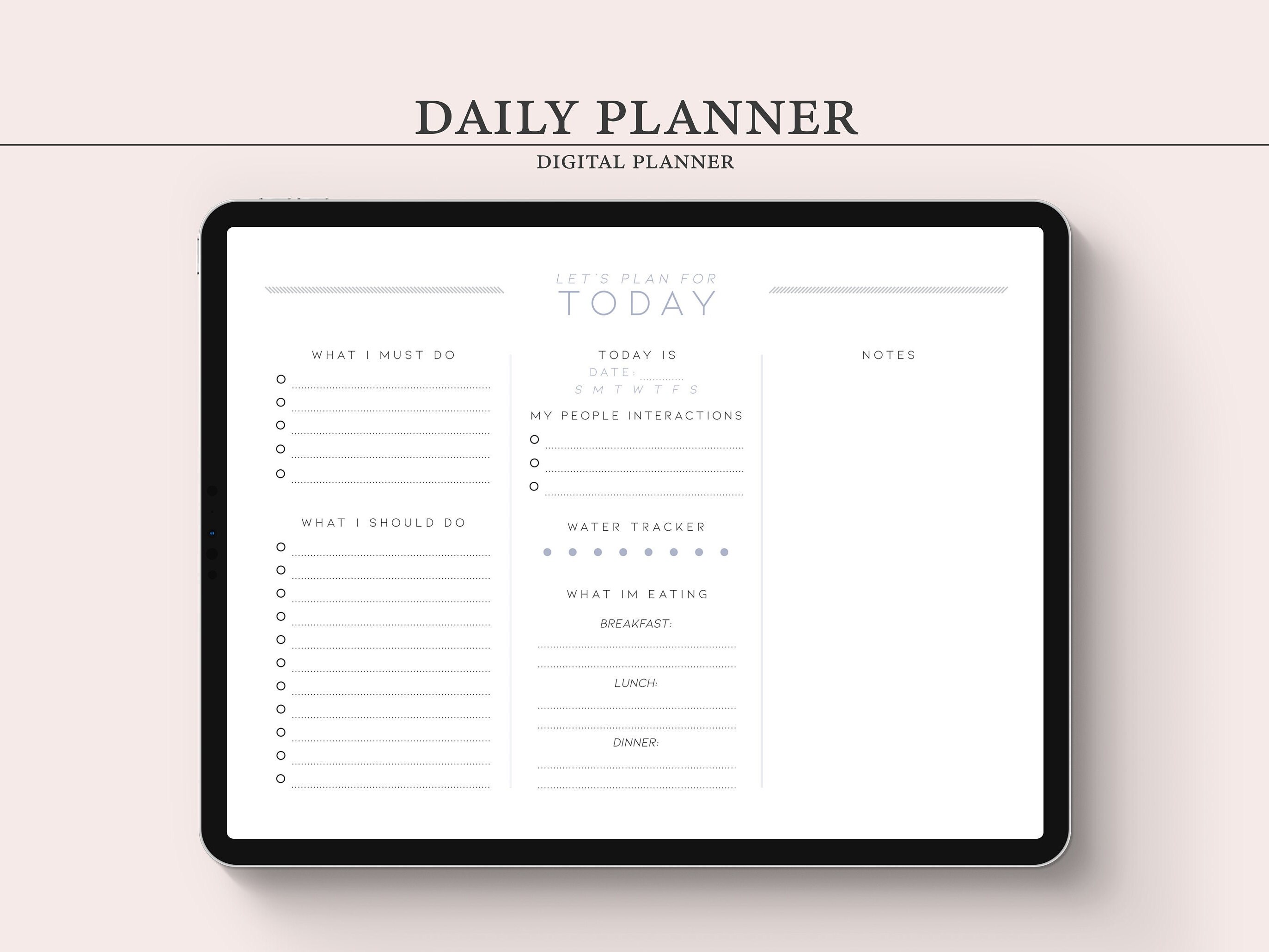 Pastel Minimalist Daily to Do List Digital Daily Planner 7 - Etsy