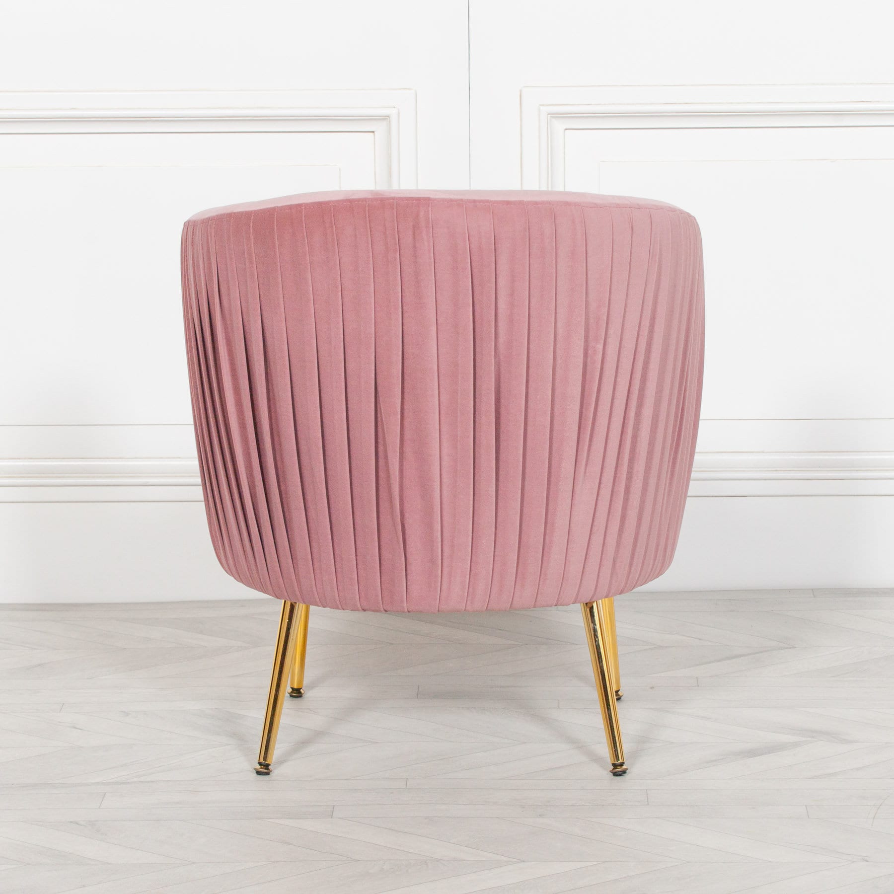 Blush Pink Velvet Tub Chair Pleated With Gold Legs Etsy Ireland