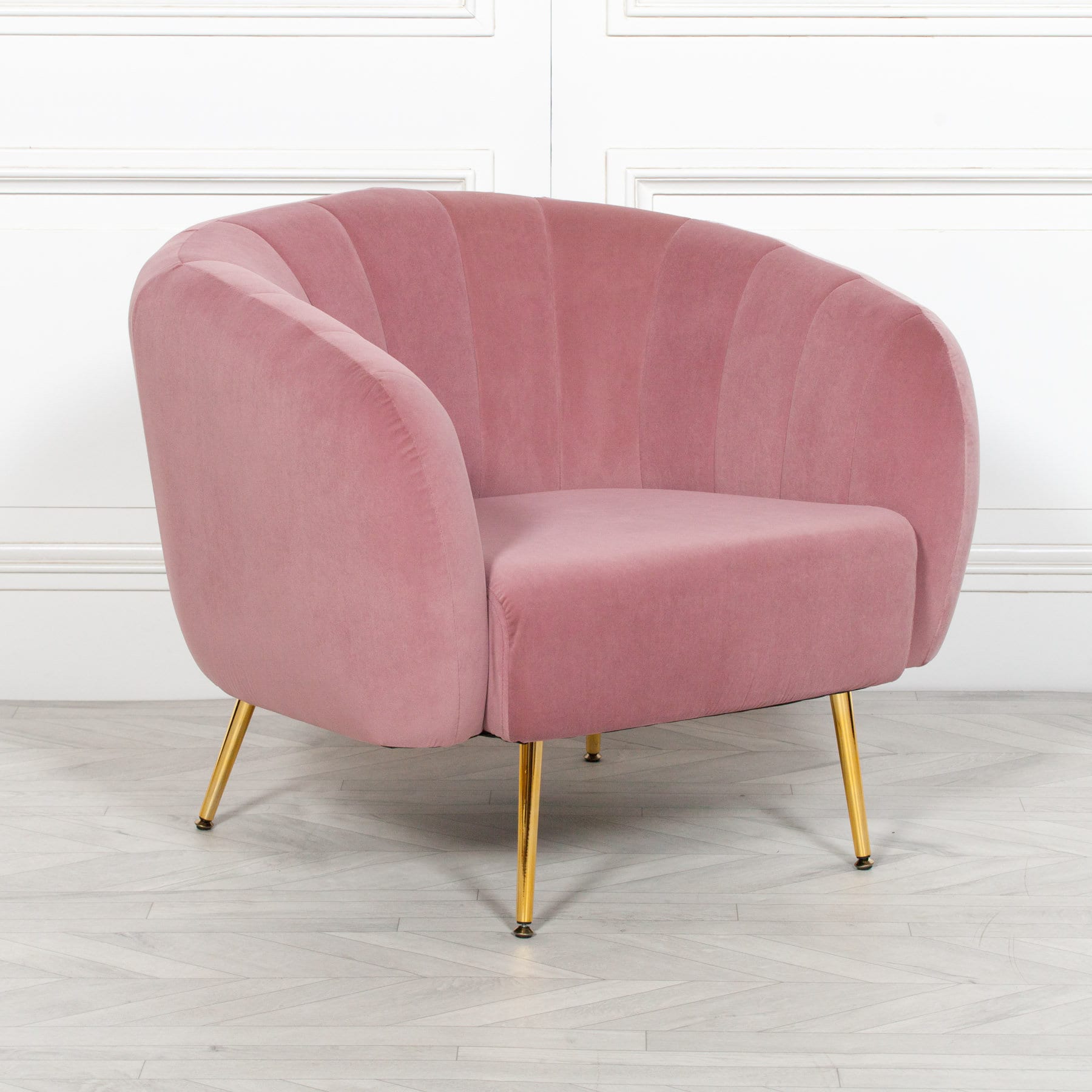 blush pink armchair