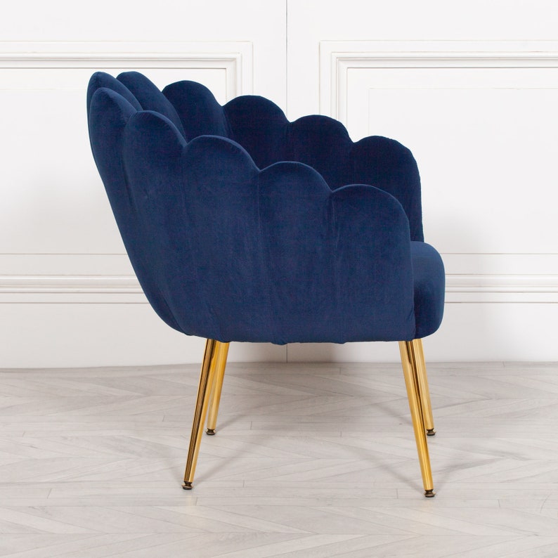 Soft Velvet Sofa Chair With Gold Legs Etsy