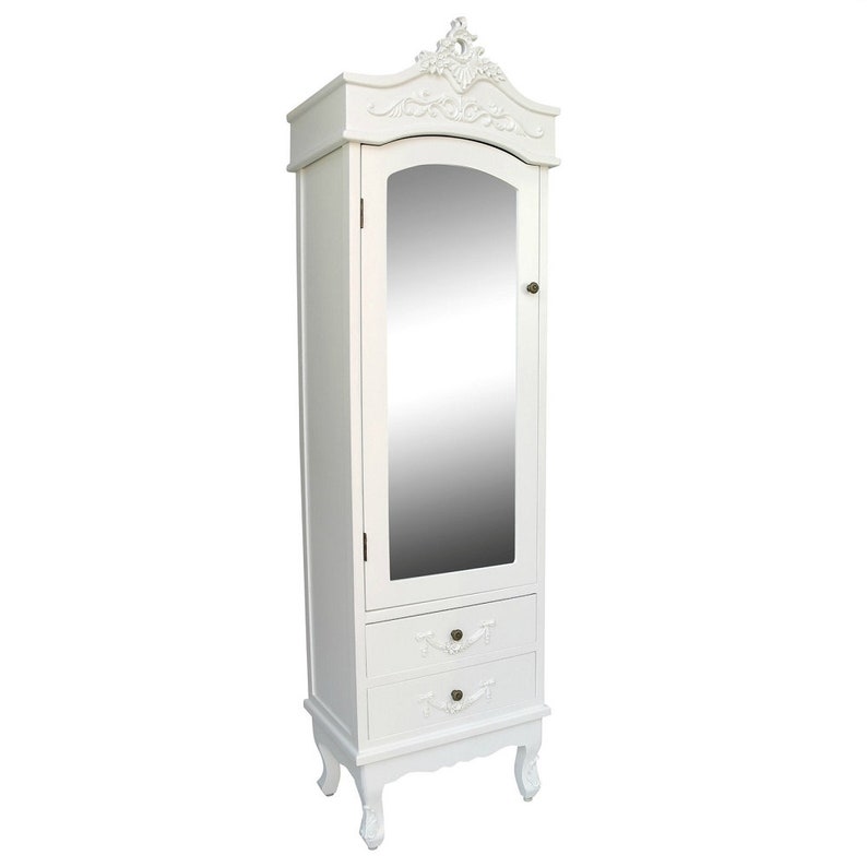 Antiqued Mirrored Armoire Wardrobe With 2 Drawers Etsy