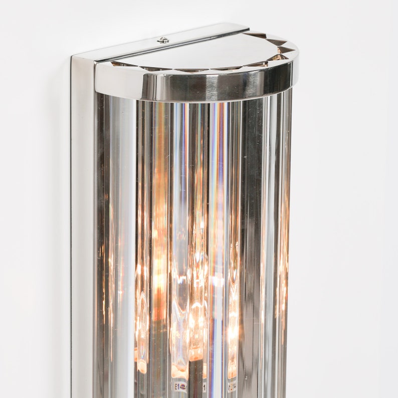 Modern Chrome / Silver Art Deco Wall Light 39CM Etsy UK