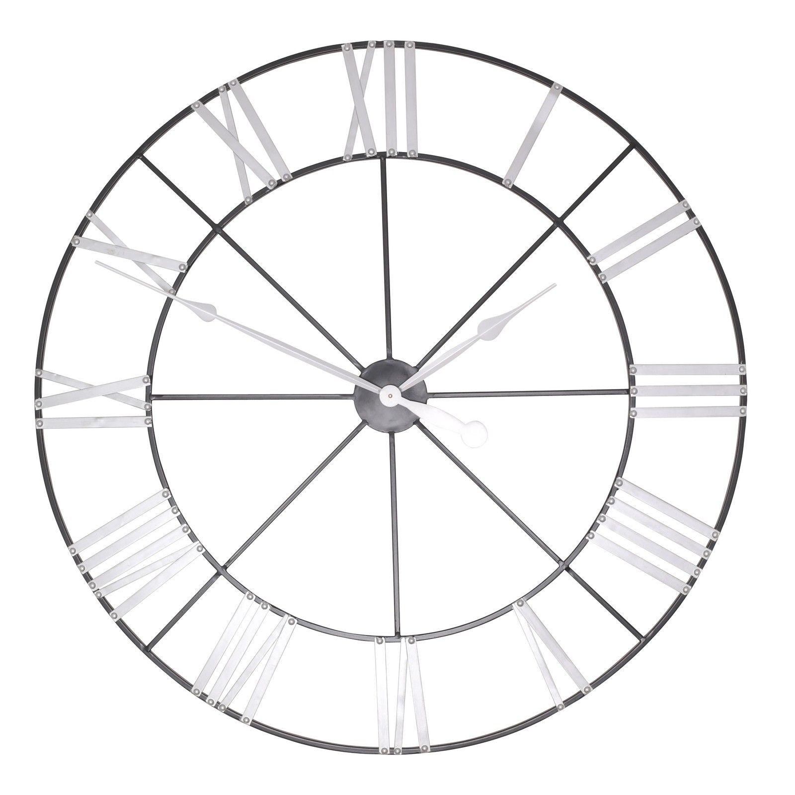 Large Silver Wall Clock 102CM Etsy