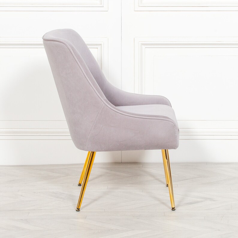 Soft Velvet Chair With Gold Legs | Etsy