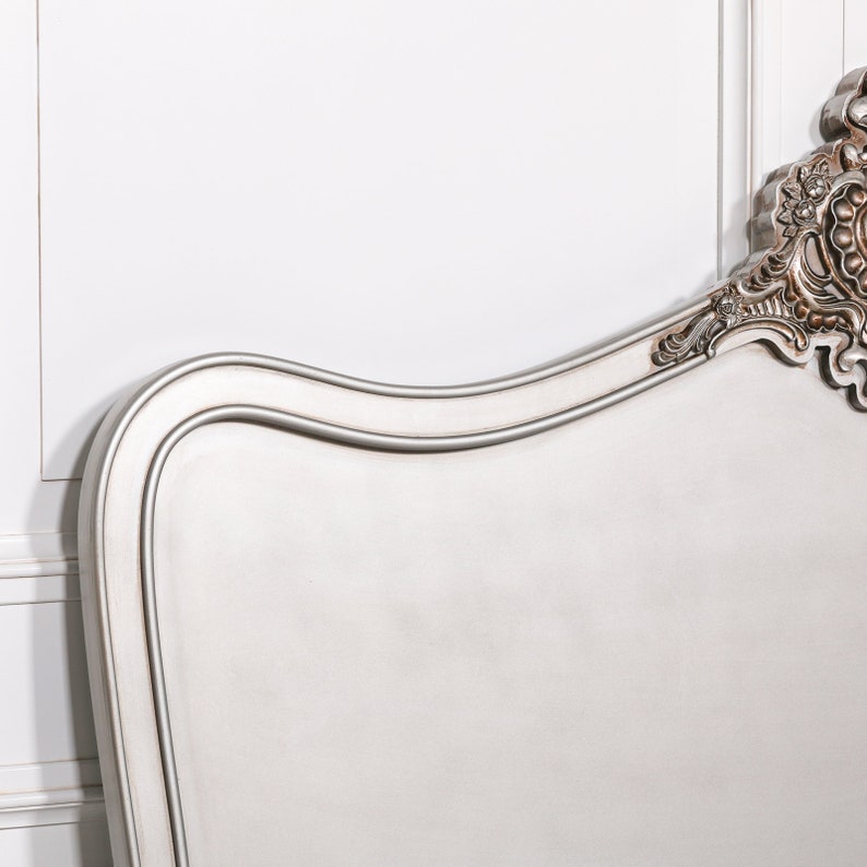 King Size French Style Wooden Headboard in Silver Etsy