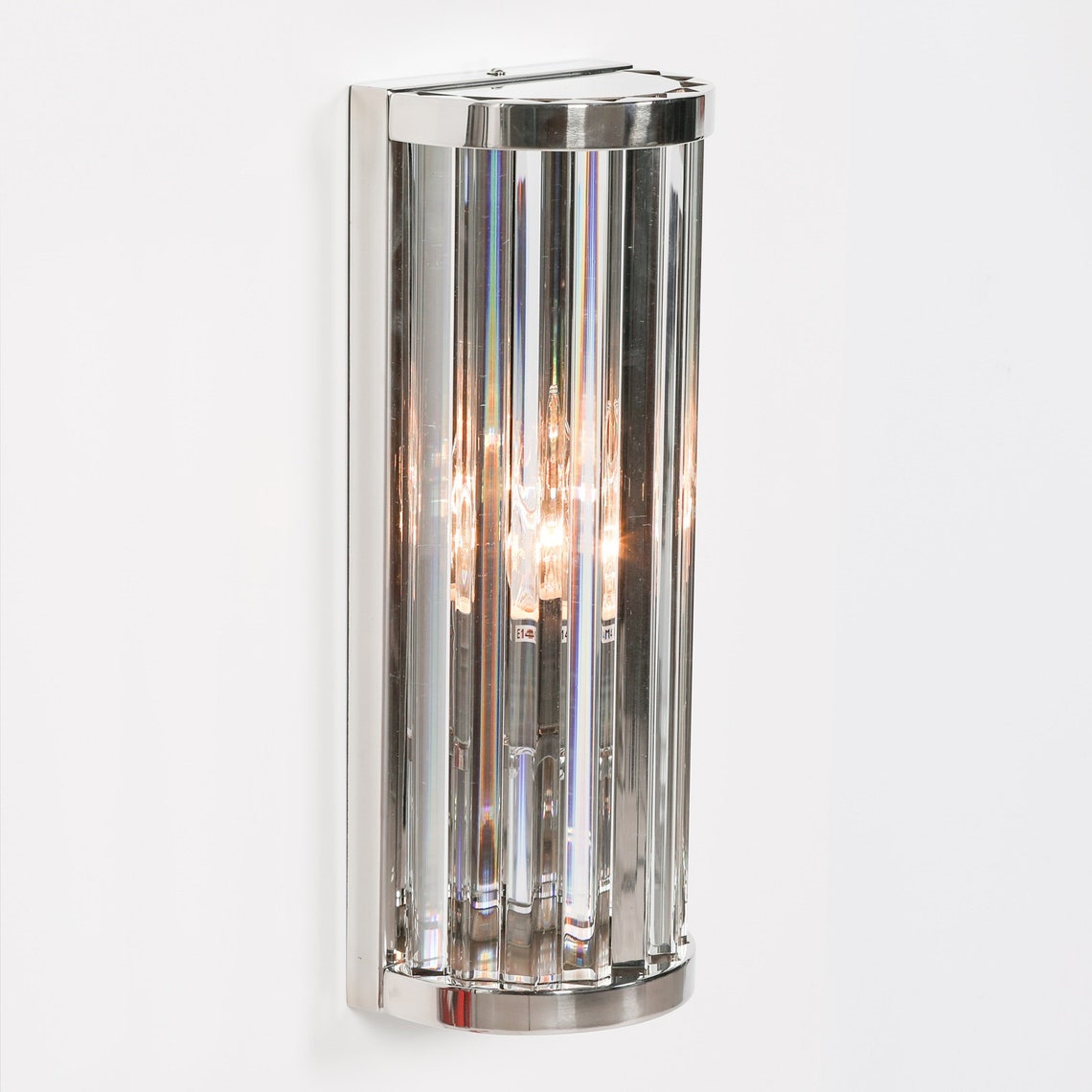 Modern Chrome / Silver Art Deco Wall Light 39CM Etsy UK