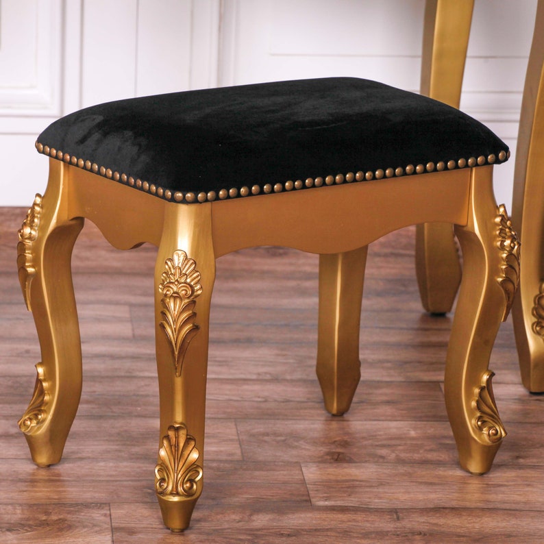 Gold Dressing Table Stool and Mirror Set Etsy